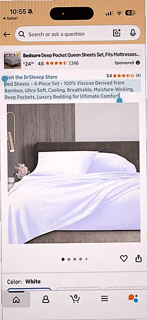 Bed Sheets – 4-Piece Set – 100% Viscose Derived from Bamboo, Ultra Soft, Cool...