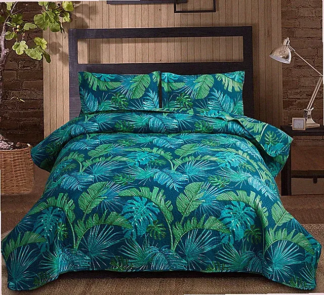 Bedspread Coverlet Set King Size Quilts Bedding Leaves Quilts Spring Summer L...