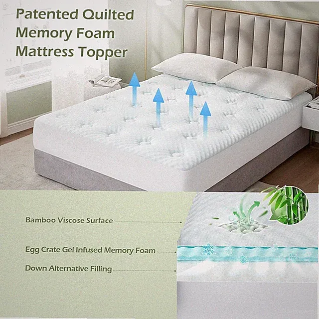 Breathable Queen Mattress Topper, Orthopedic Support