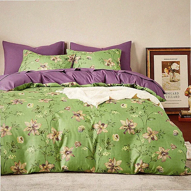 Clematis Flower Patterned/Cottagecore Cottage/Botanical Comforter Sets - GG Home