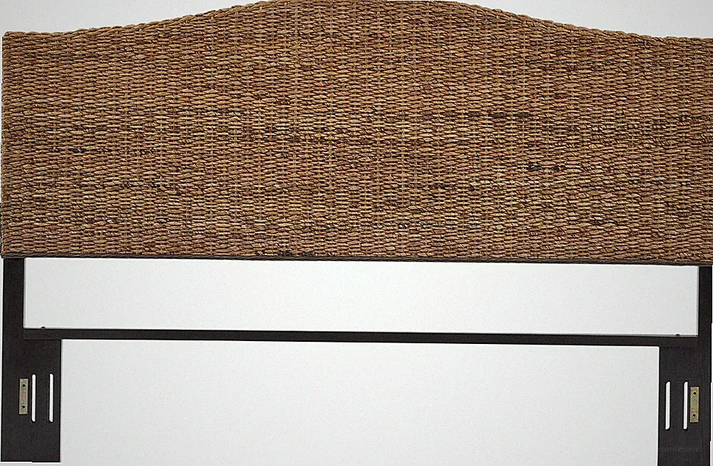 Crosley Furniture Serena Handwoven Natural Fiber Rattan Bed King, Banana Leaf
