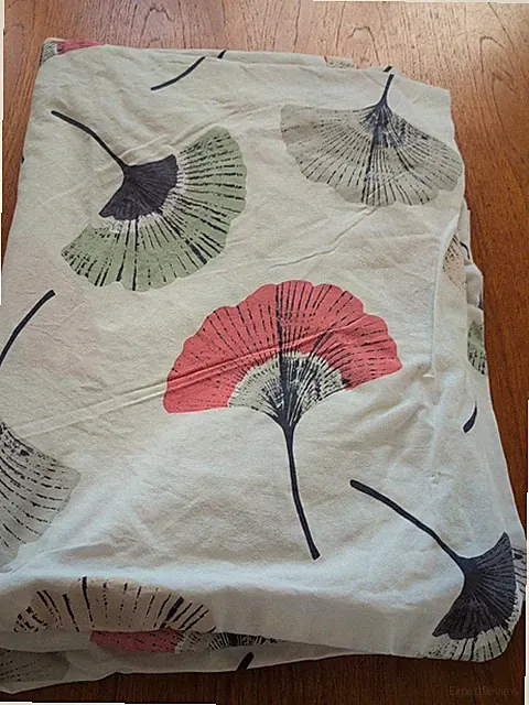 IKEA Ginko Leaf Duvet Cover 62 x 84 Twin Bed Cotton White Pink Green
