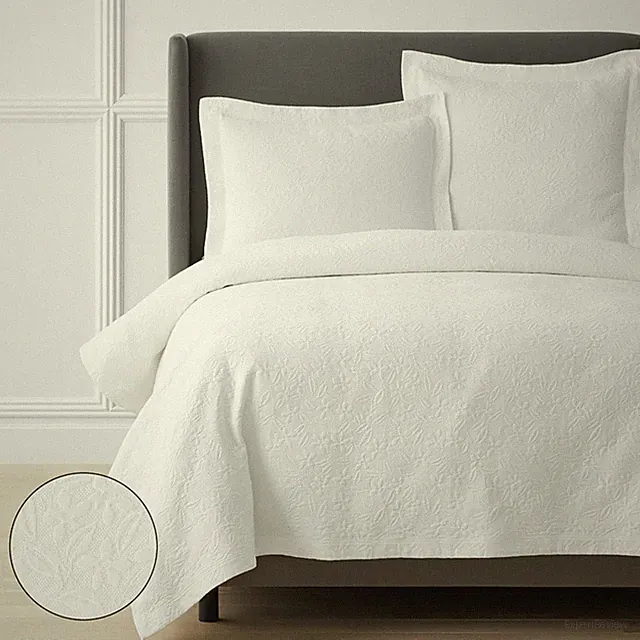 Leaf Matelassé Coverlet...