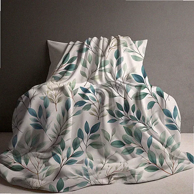 Leaf Minimalist Blanket Summer Decor Nature Inspired Cozy Throw Gift