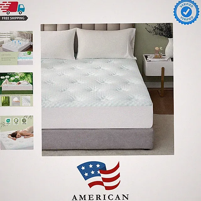 Memory Foam Mattress Pad Topper King, King Size Mattress Topper Viscose Deriv...
