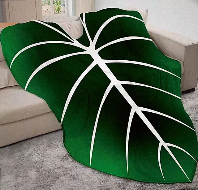 Monstera Leaf Blanket 87" X 63"