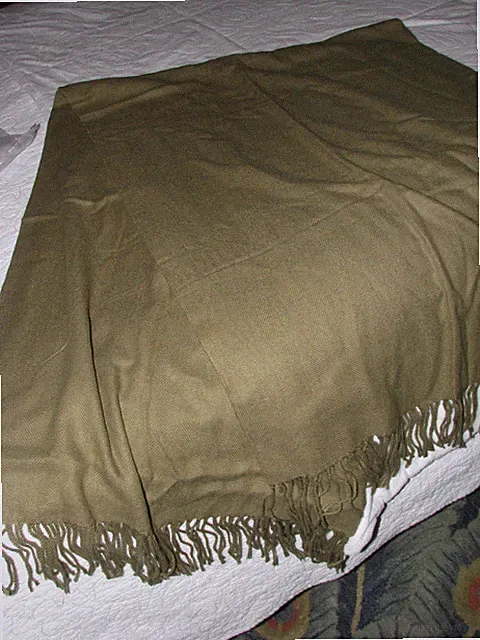 NEW Lands End 71" x 48" Fringed Ginko Leaf Color Soft Throw