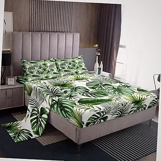 Palm Leaves Bed Sheets Hawaiian Sheet Set Monstera Banana Queen Multi 451