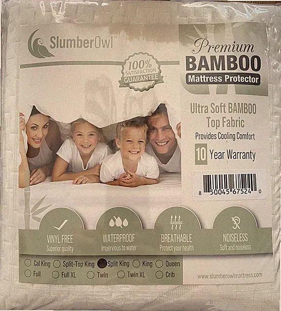 Premium Bamboo Mattress Protector Ultra Soft Fabric Split King (See Description)