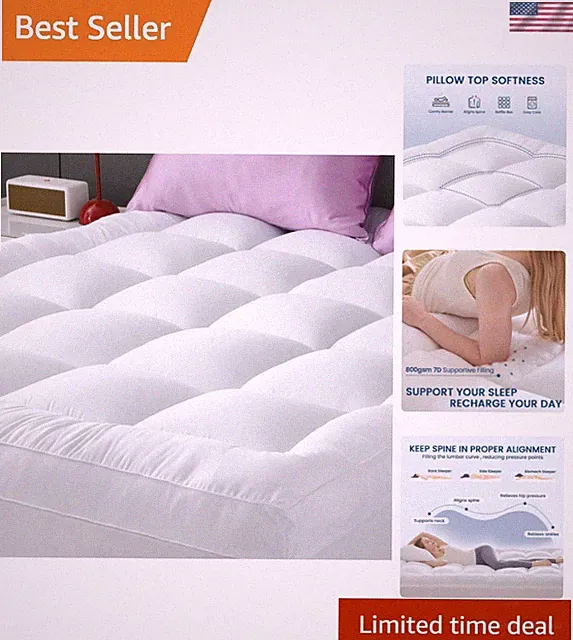 Queen Mattress Topper Extra Thick, Cooling, and Breathable Mattress Pad 8-21"...