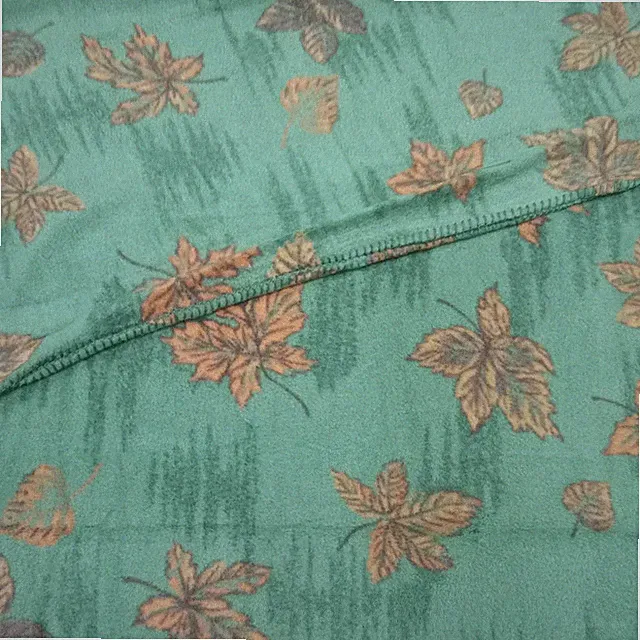 Springs Global US- 43" x 65" Leaf Toss Single Layer Finished Anti-Pill Fleece Th