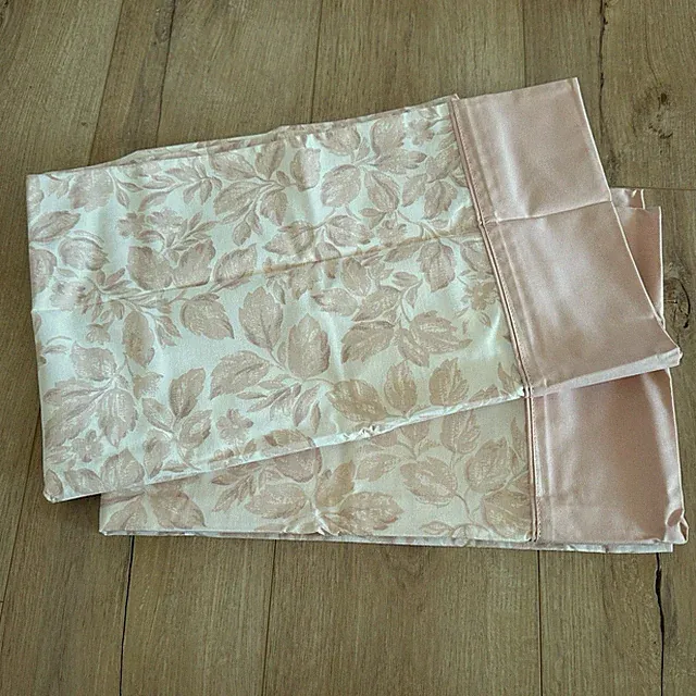 VTG New Set 2 Standard Pillowcases Pale Pink Leaf Print JC Penney Cotton Blend