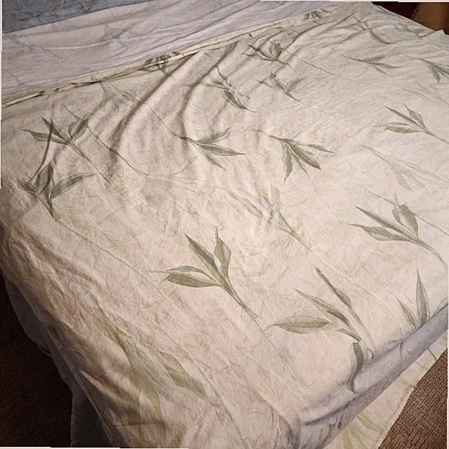 Yves Delorme Flat Sheet Ficus Pattern Delicate Sage Green Queen 90" W 106" L